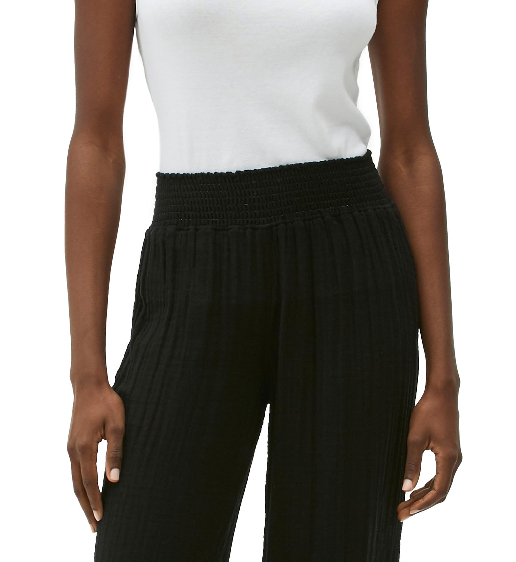 Michael Stars Women's Susie Gauze Pants - Casual Elastic Waist Loose Fit Summer Beach Pants for Travel, Yoga & Lounge Wear
