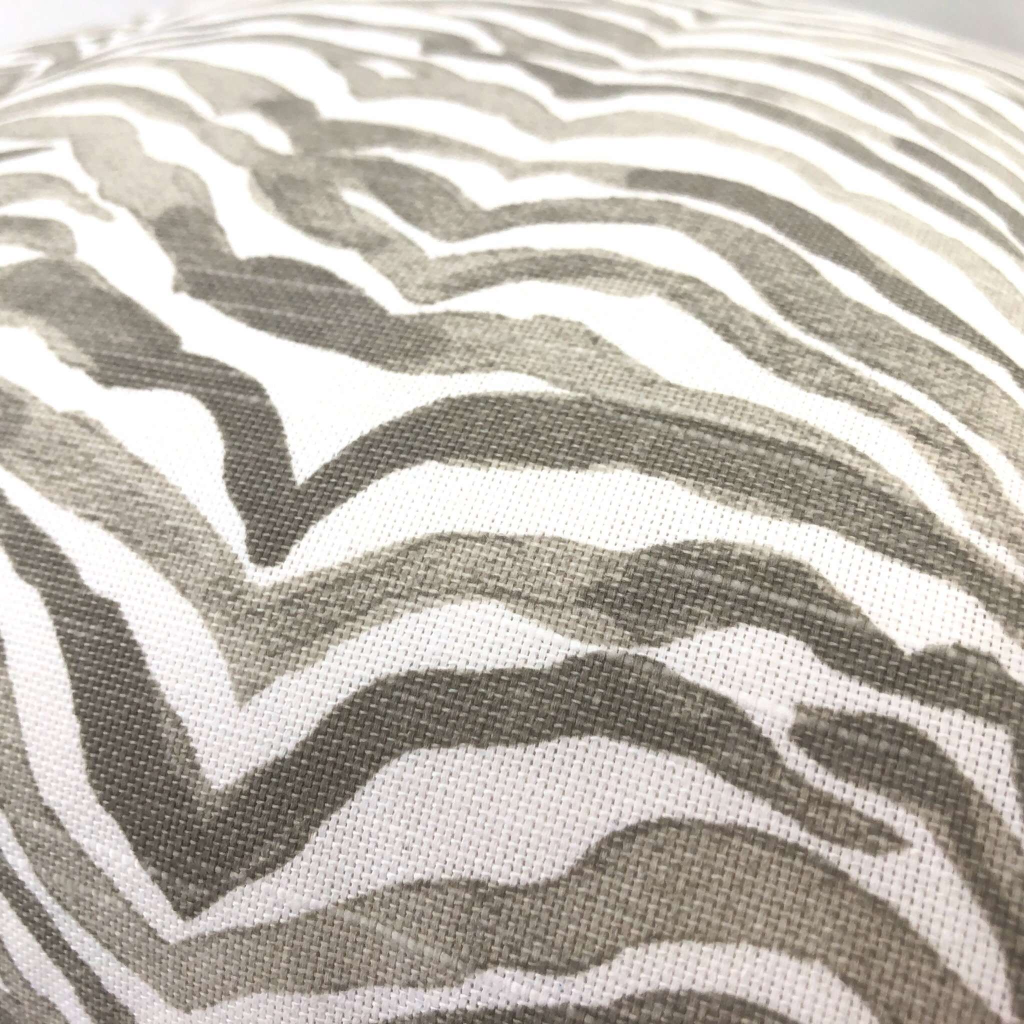 Serengeti Taupe Gray White Animal Stripe Pillow Cover - Premium Lacefield Designs Fabric - Decorative Throw Pillow Case for Sofa, Bed & Home Decor