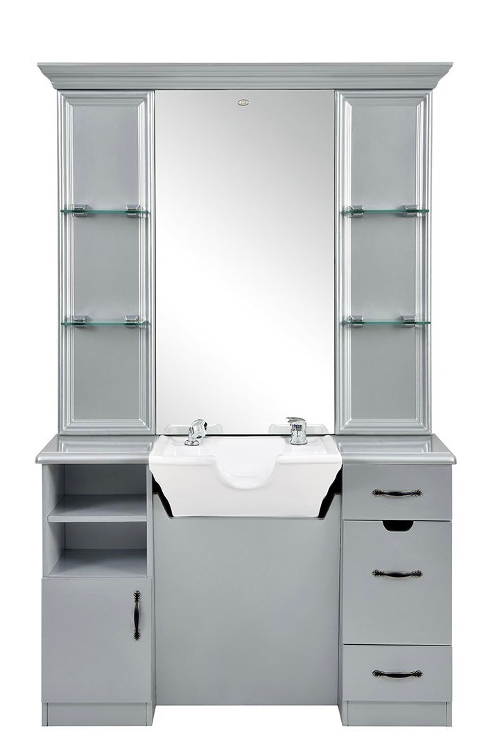 Professional Taylor Barber Station with Built-in Sink - Heavy Duty Salon & Home Haircut Station for Barbers & Stylists - Perfect for Barber Shops, Salons & Home Grooming