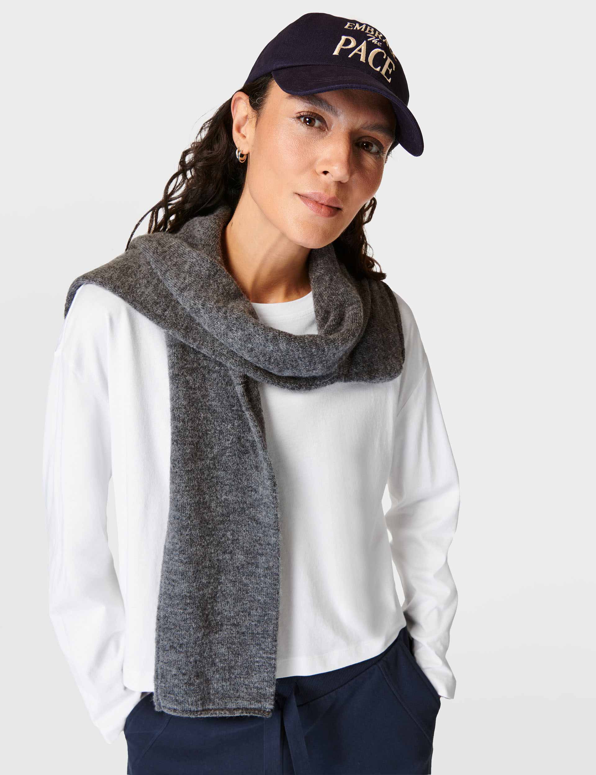Essential Crop Long Sleeve T-Shirt for Women - Soft White Cotton Top for Casual Wear, Workout & Layering