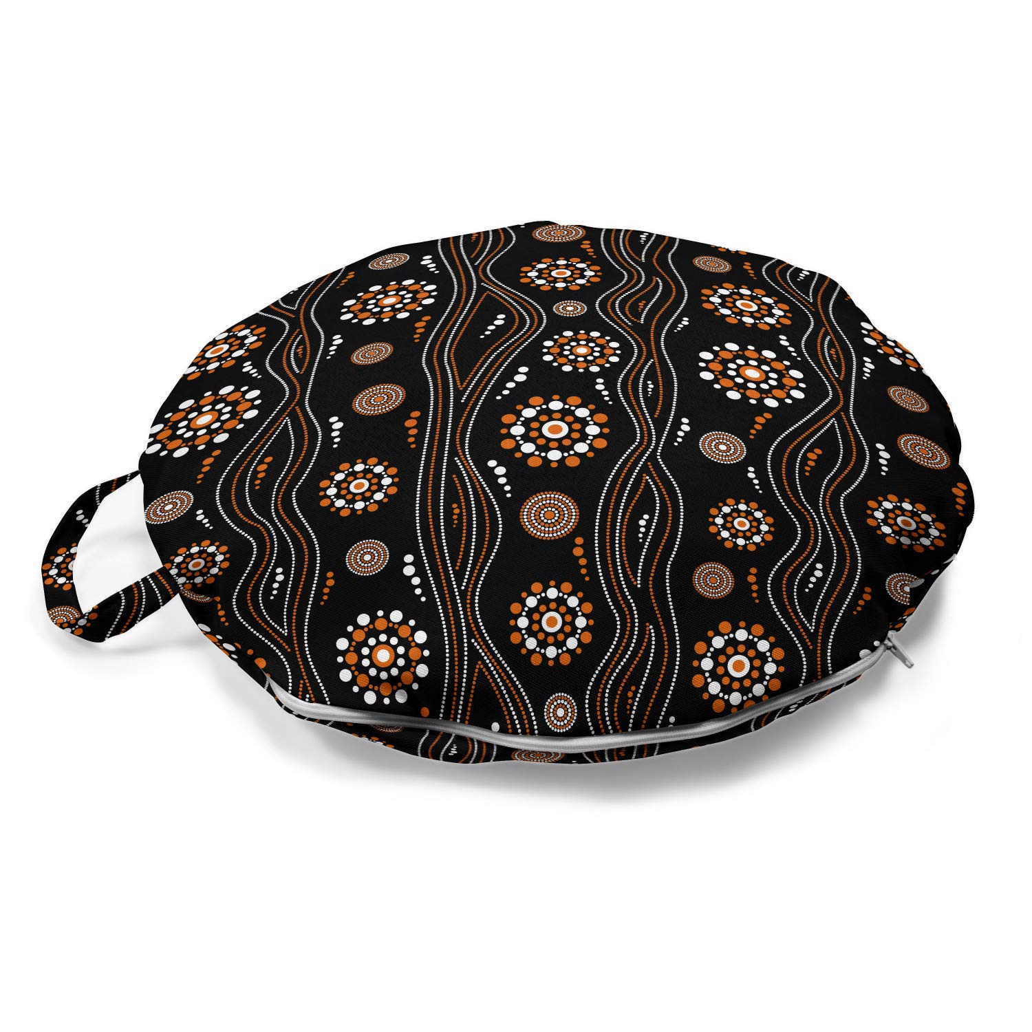 Ambesonne Aboriginal Round Floor Cushion with Handle - 18
