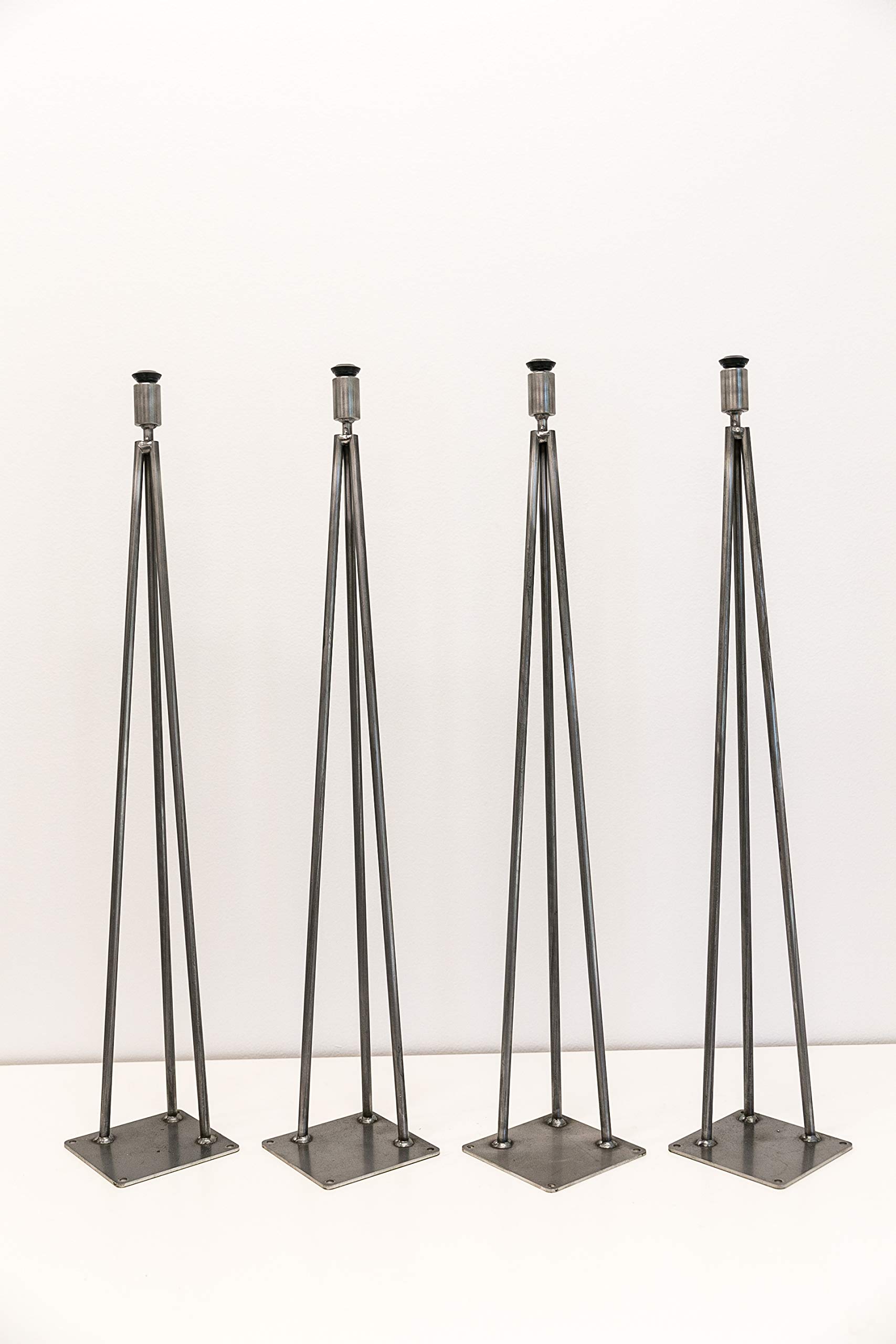 Industrial Metal Hairpin Table Legs Set of 4 - Adjustable Height 16