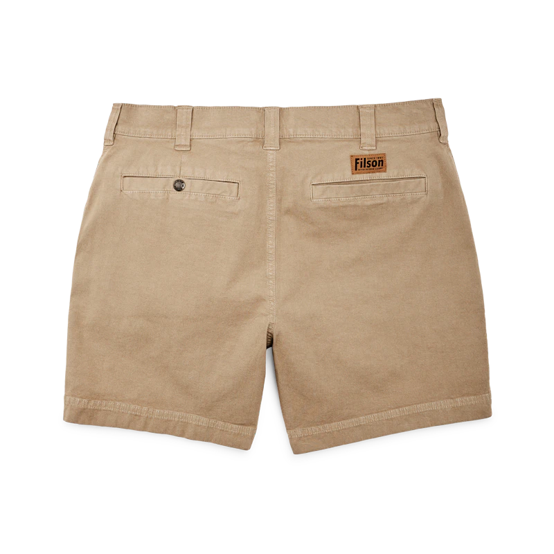 Filson Granite Mountain 6 Shorts - Durable Outdoor Shorts for Men in Khaki | Perfect for Hiking, Camping & Casual Wear