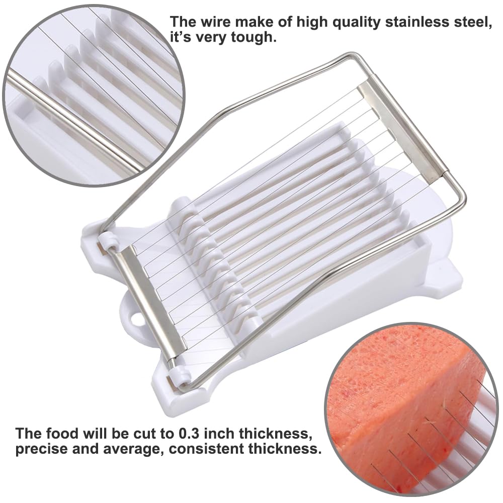 Premium Stainless Steel Wire Egg & Fruit Slicer - Perfect for Luncheon Meat, Onions, Strawberries, Avocado, Mango, Tomato, Banana & Tofu - Ideal for Meal Prep, Salad Making & Party Platters