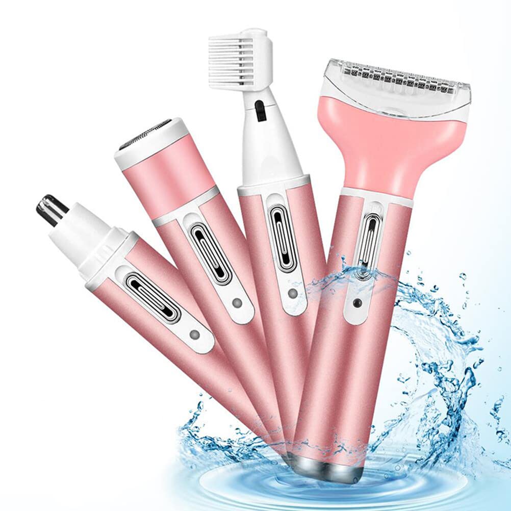 Best Electric Razor for Women - 4-in-1 Painless Hair Remover for Face, Legs, Underarms & Bikini Area | USB Rechargeable Eyebrow & Body Trimmer | Portable Lady Shaver Gift | Perfect for Travel, Gym & Home Use