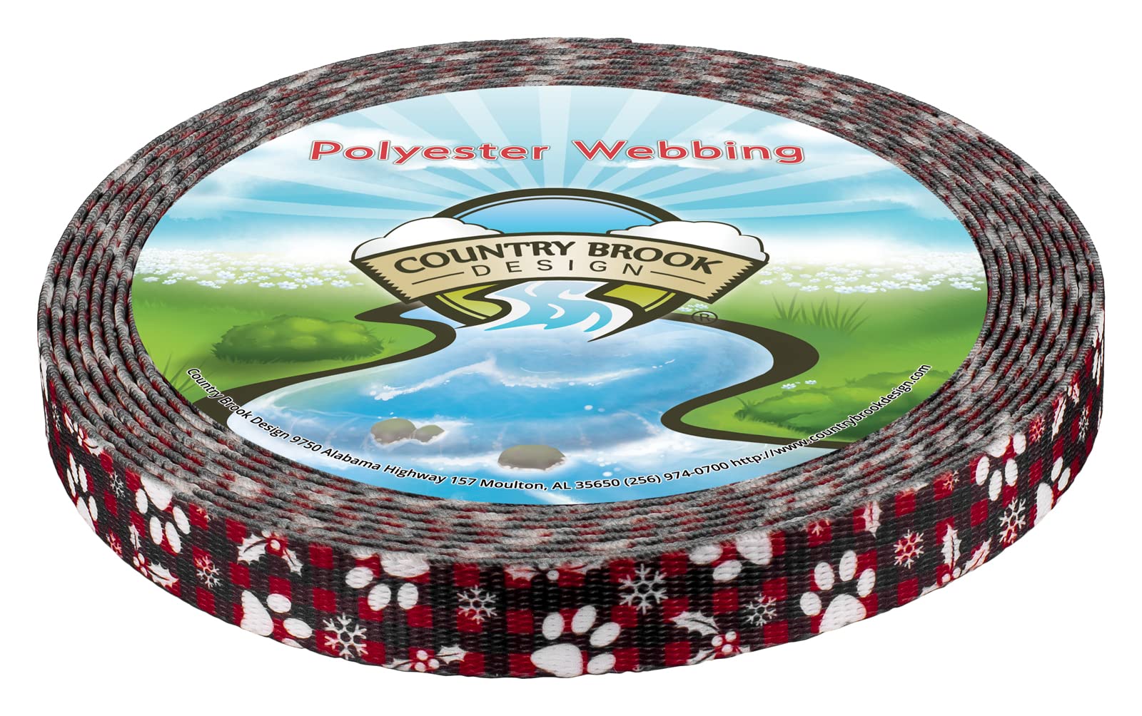Country Brook Design - Christmas Plaid Polyester Webbing for DIY Crafts, Holiday Decorations & Gift Wrapping - Perfect for Christmas Tree Skirts, Stockings & Home Decor