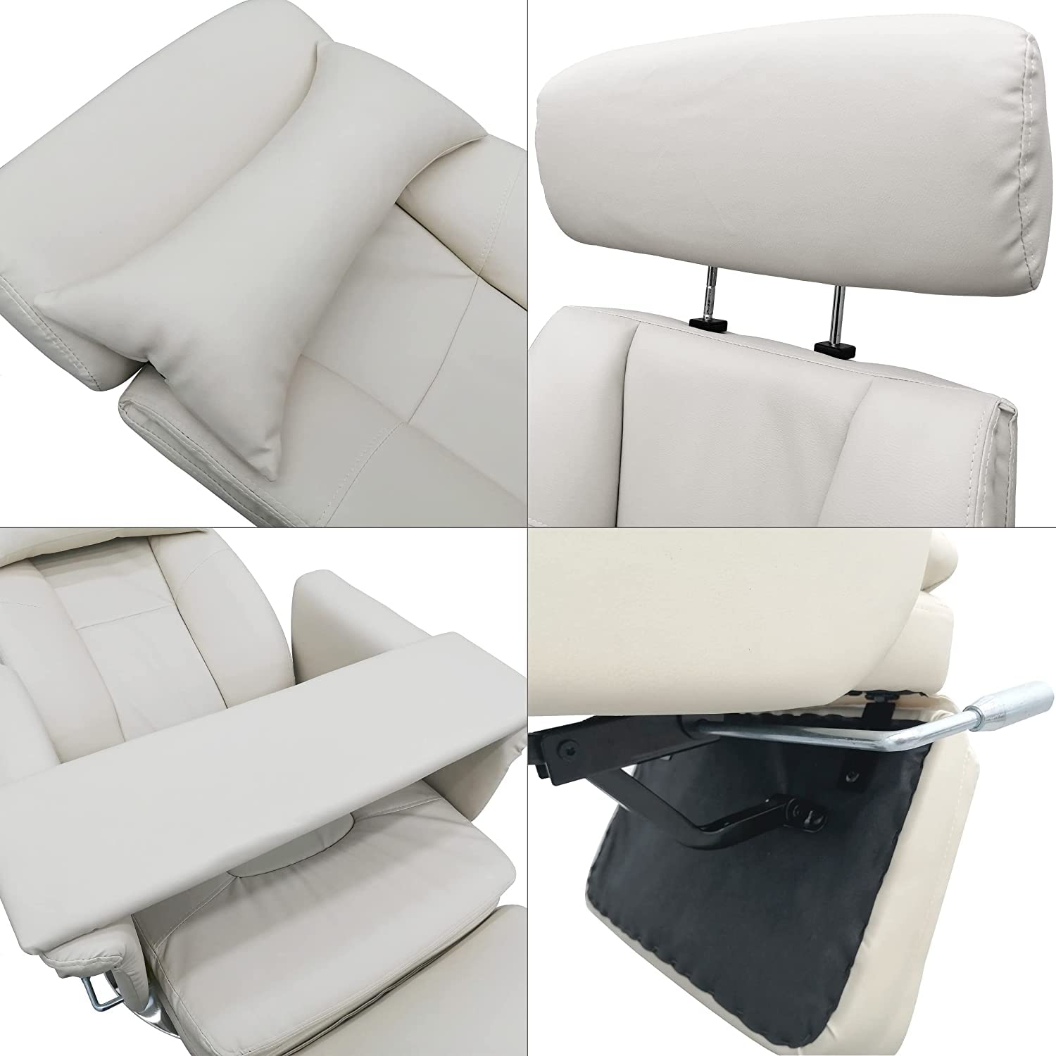 White Air Pressure Facial Bed Spa Table Salon Chair - 360° Rotating Massage Tattoo Chair with 440 LB Capacity for Beauty Salon, Home & Office | Perfect for Facial Treatments, Massage Therapy & Tattoo Sessions