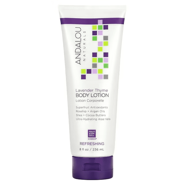 Andalou Naturals Lavender Thyme Refreshing Body Lotion 8oz (236ml) - Hydrating Moisturizer for Dry Skin, Perfect for Daily Use & Spa Relaxation