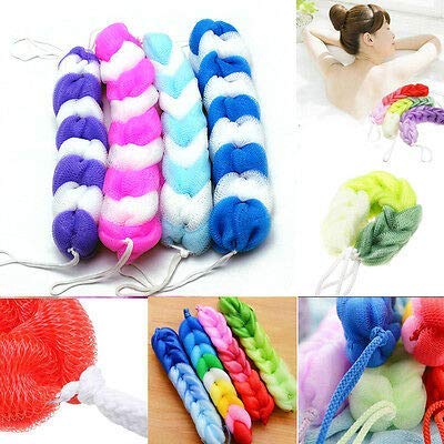 Long Handle Back Scrubber Bath Sponge - Exfoliating Loofah for Men & Women (6 Pack, Assorted Colors) - Perfect for Shower, Bath & Deep Cleaning Hard-to-Reach Areas