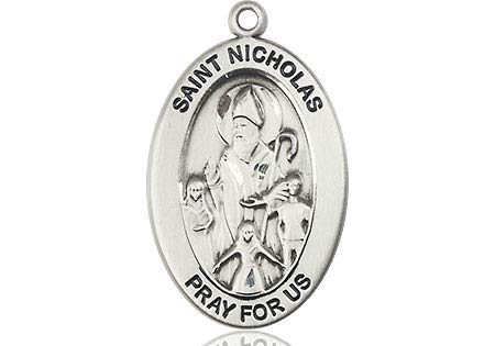 Sterling Silver Saint Medal with Stainless Steel Chain & Gift Box - Religious Jewelry for Baptism, First Communion & Everyday Faith Wear