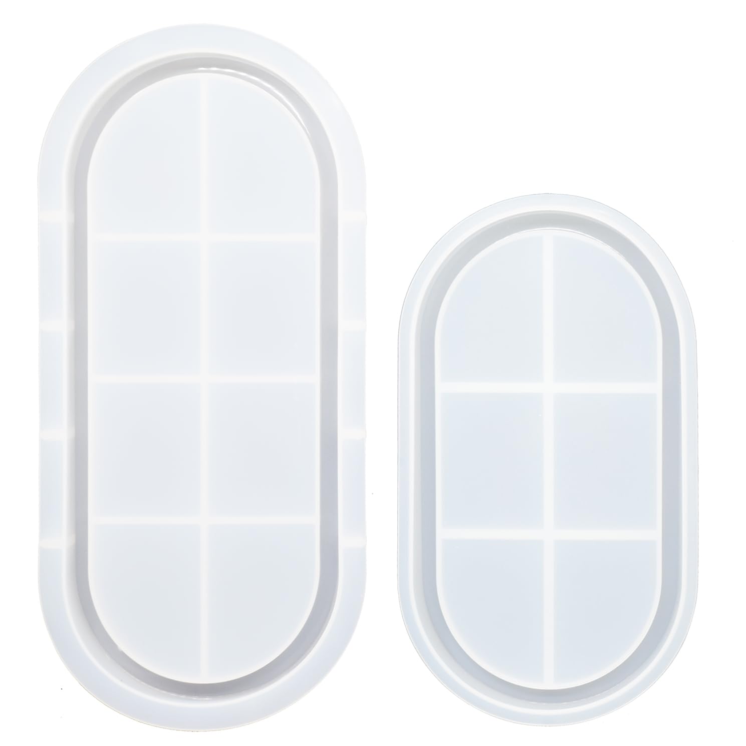 Premium Oval Silicone Molds for Resin & Concrete - 2 Sizes (4