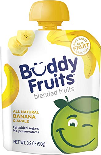 Organic Buddy Pure Blended Fruit To Go - Apple & Applesauce Pouches, Gluten Free, No Preservatives, Kosher Certified (36 Pack) | Healthy Snacks for Kids Lunchbox, School, Travel & On-the-Go