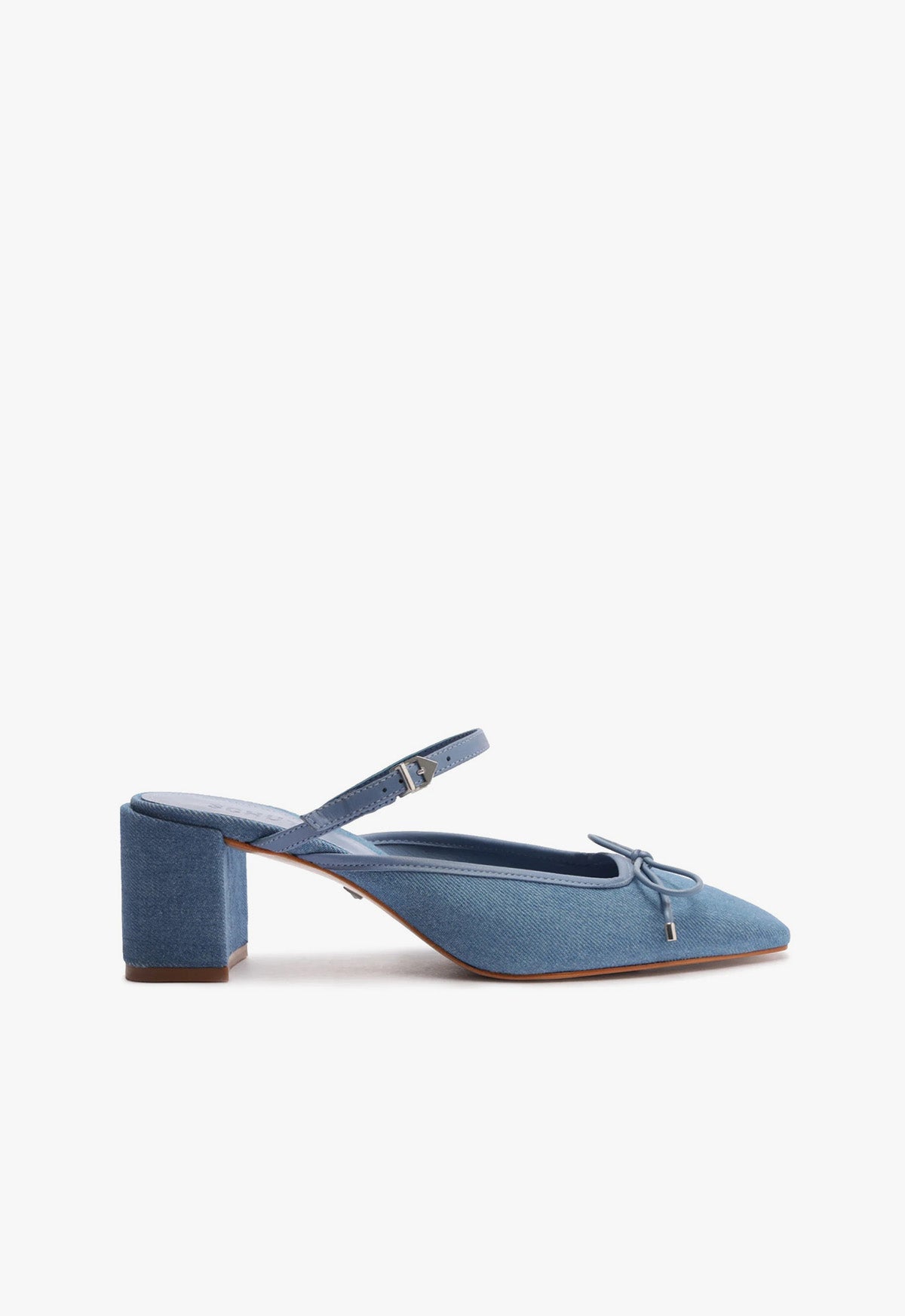 Arissa Women's Denim Block Heel Mule Shoes - Comfortable Slip-On Loafers for Casual Outfits & Everyday Wear