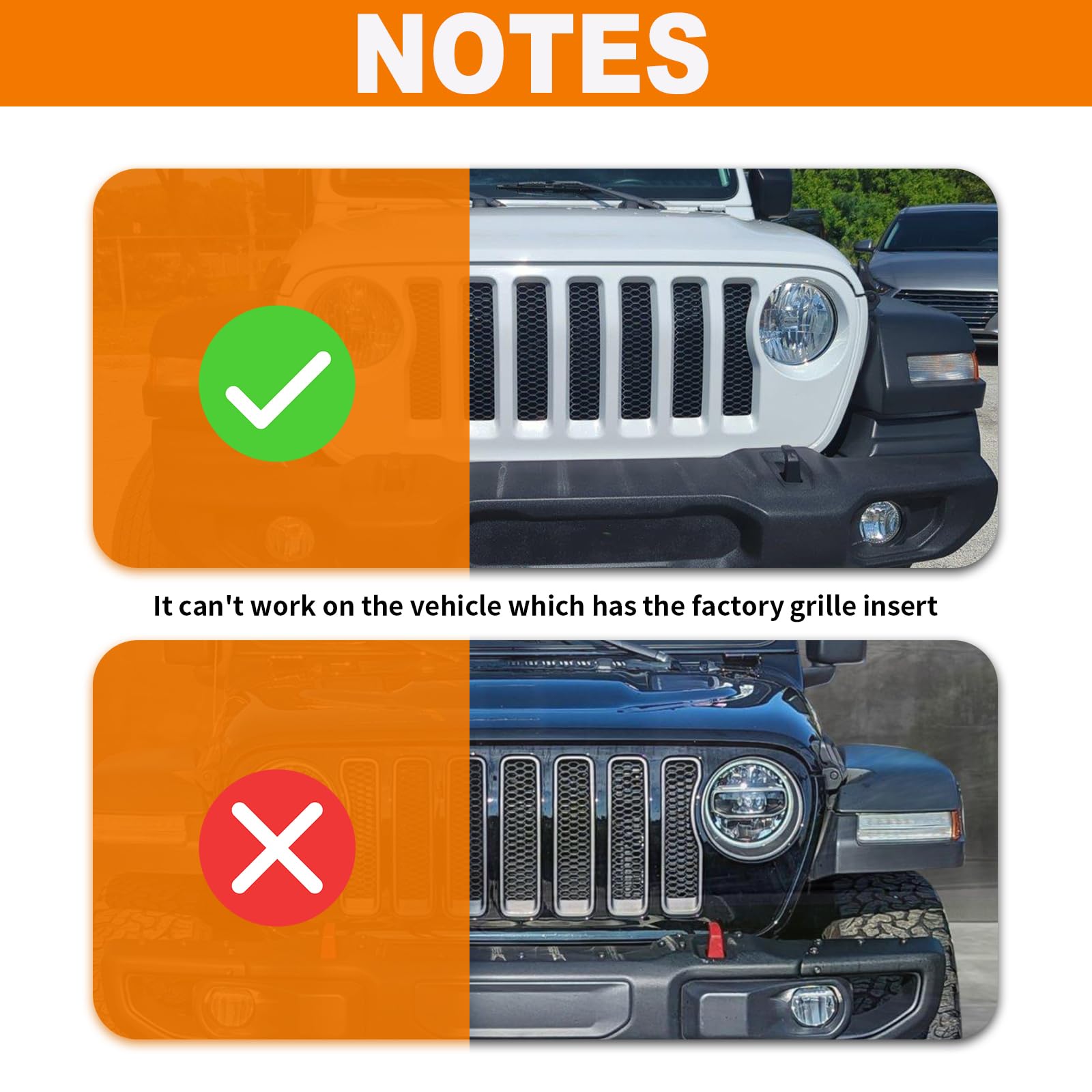 RT-TCZ Jeep Wrangler JL/JLU (2018-2022) Mesh Front Grille Insert with Headlight Covers - 9-Piece Yellow Exterior Accessory Kit for Off-Road Protection & Style Enhancement | Perfect for Trail Riding, Urban Driving & Jeep Customization