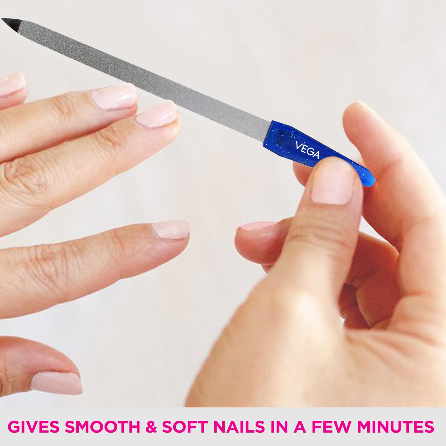 Premium Vega Nail File - Large Professional Manicure & Pedicure Kit for Strong Natural Nails - Perfect for Home Salon, Travel & DIY Nail Care
