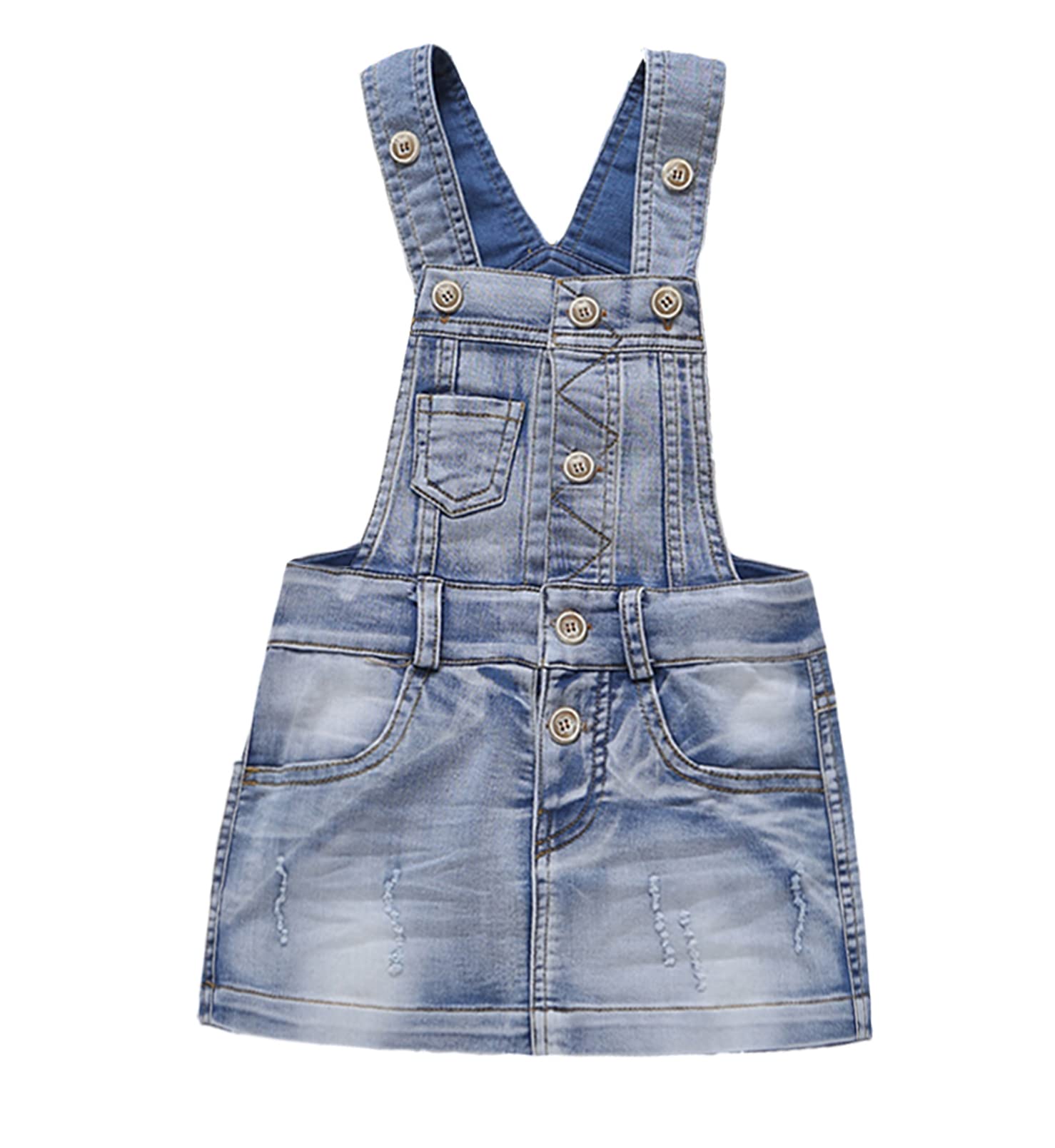 KIDSCOOL SPACE Baby Girls Denim Overalls Dress with Floral Embroidery & Two-Tone Tulle Skirt - Perfect for Birthday Parties, Photo Shoots & Casual Outings
