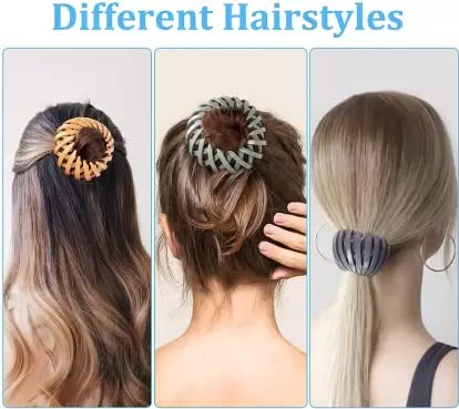 6 Pcs Plastic Ponytail Holders & Bun Makers - Bird Nest Shaped Hair Clips for Women & Girls - Perfect for Thick & Thin Hair - Great for Workouts, Yoga, and Everyday Styling
