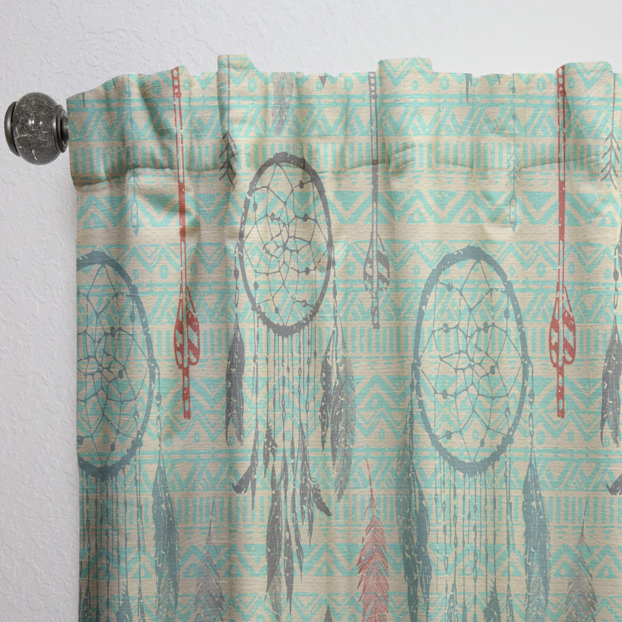 DesignQ Dream Catcher Tribal Print Blackout Curtains - Thermal Insulated Single Panel (52x90 inches) for Bedroom & Living Room - Boho Home Decor, Noise Reducing Window Drapes for Better Sleep
