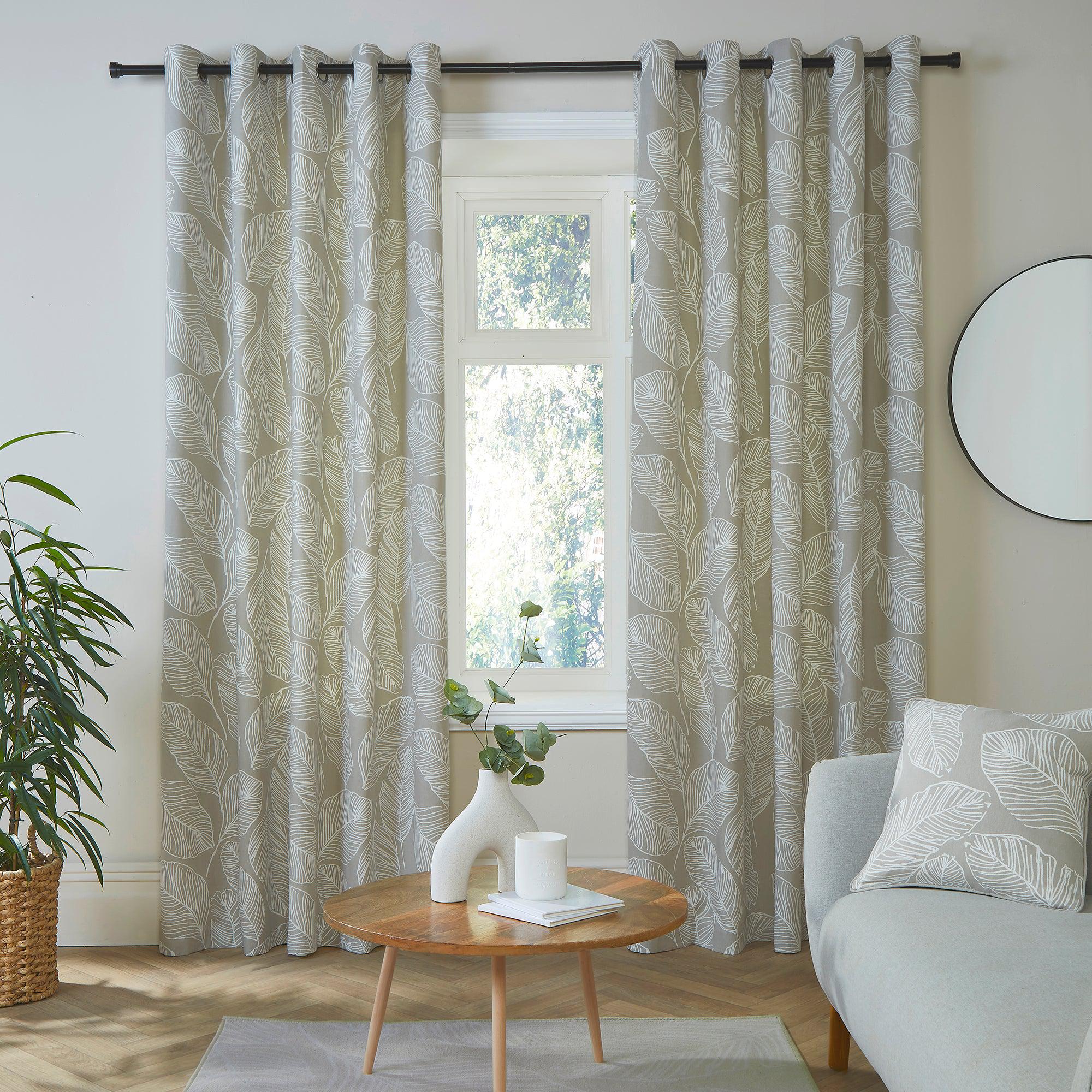 Fusion Matteo Eyelet Curtains - Natural Linen Blackout Drapes for Living Room & Bedroom | Thermal Insulated Window Treatments for Home Decor