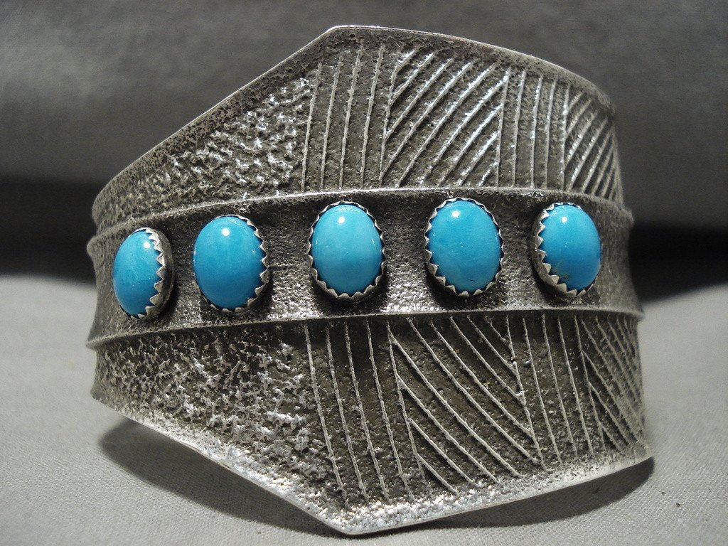 Authentic Navajo High Grade Sleeping Beauty Turquoise Tufa Cast Silver Bracelet – Native American Handmade Jewelry for Women, Boho Style Accessories, Perfect for Festivals & Special Occasions