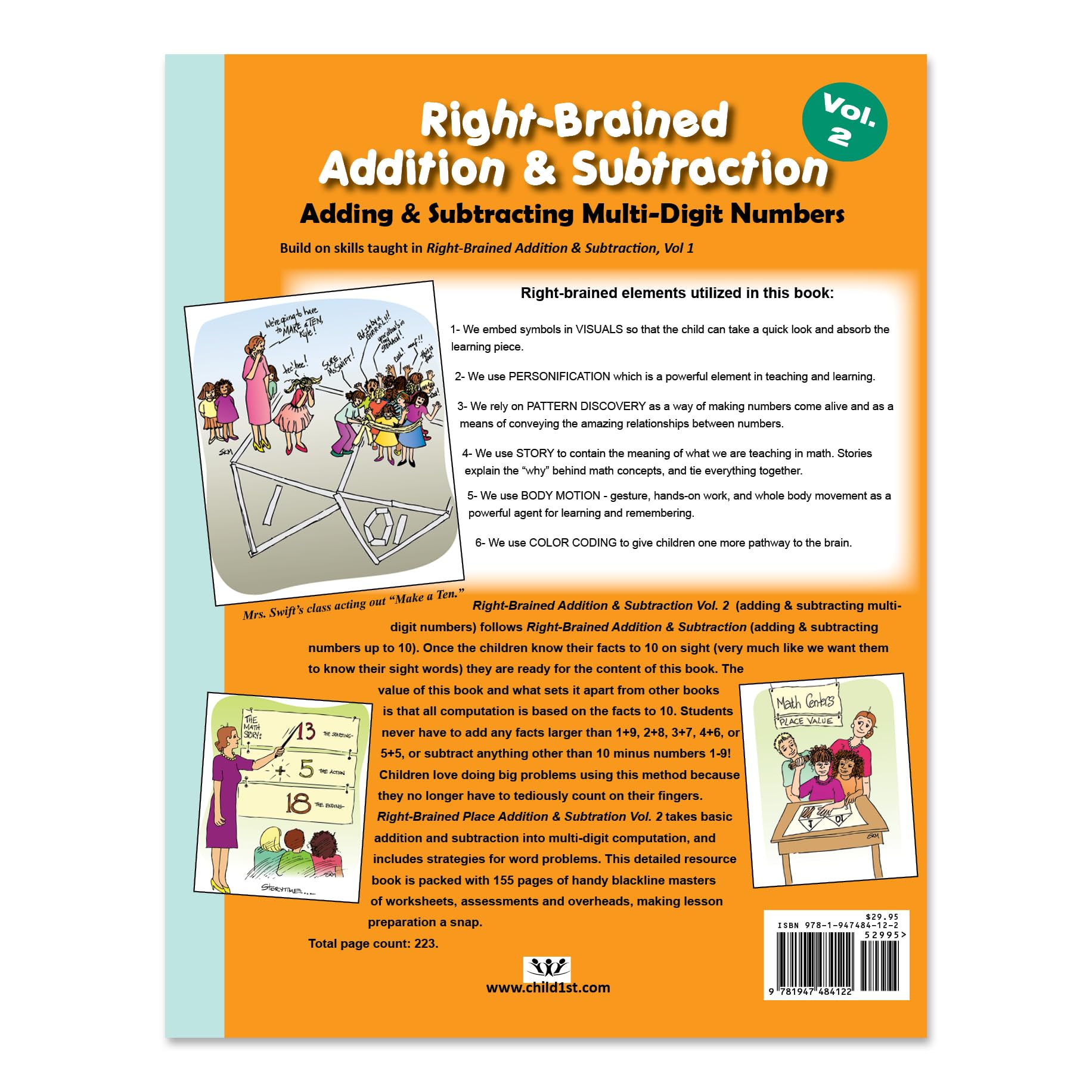 Right-Brained Addition & Subtraction Vol. 2: Interactive Book & Games for Kids' Math Learning at Home & School