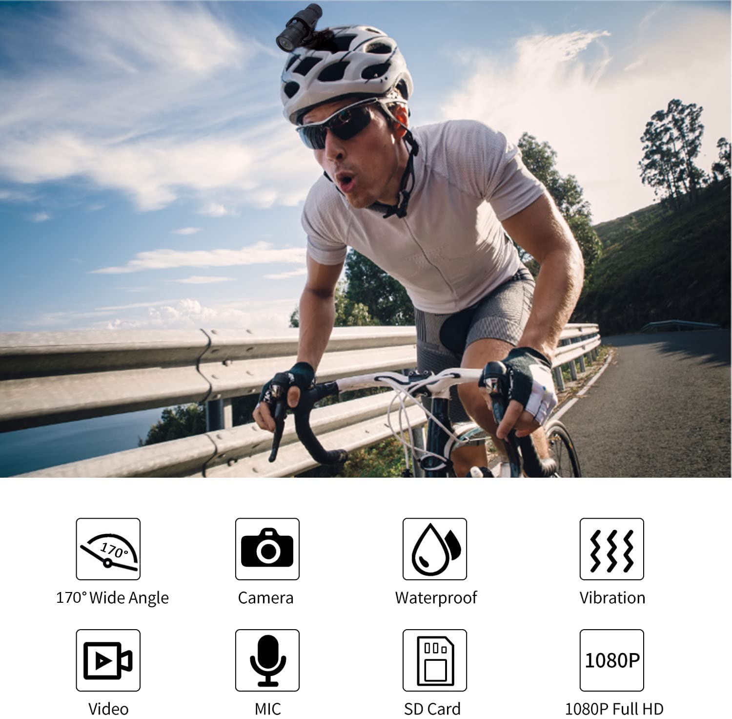 Bewinner Waterproof 1080P Action Camera - 8MP, 170° HD for Cycling & Outdoor Sports