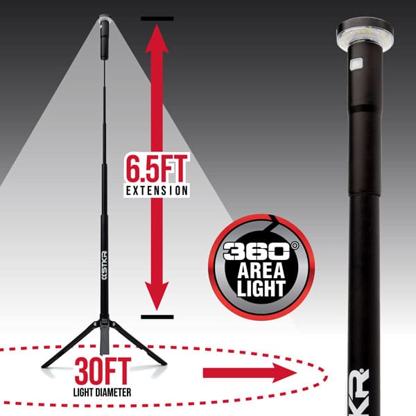 FLi 6.5' Telescoping Light Stand - Adjustable Photography Lighting Stand for Studio, YouTube Videos & Outdoor Shooting - Portable Light Pole for Content Creators & Photographers
