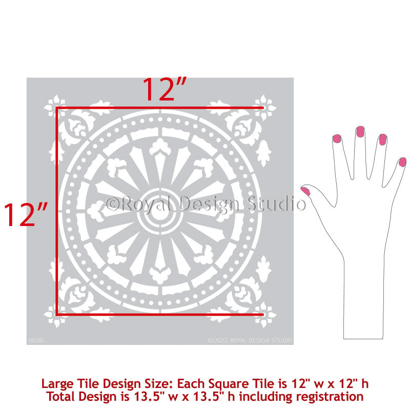 Delicate Tile Stencil - Reusable DIY Wall & Floor Stenciling Kit for Home Decor, Bathroom & Kitchen Renovation | Perfect for Creating Custom Patterns on Ceramic, Porcelain & Concrete Tiles