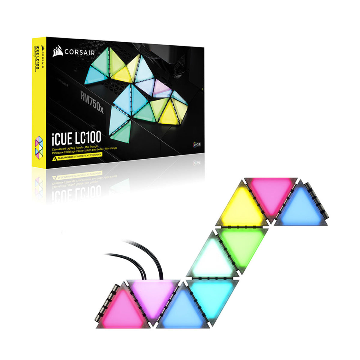 Corsair iCUE LC100 RGB Case Lighting Panels - Mini Triangle Expansion Kit for PC Gaming Setup | Enhance Your Computer Case Aesthetics with Dynamic RGB Accent Lighting for Gaming Rigs and Custom PC Builds