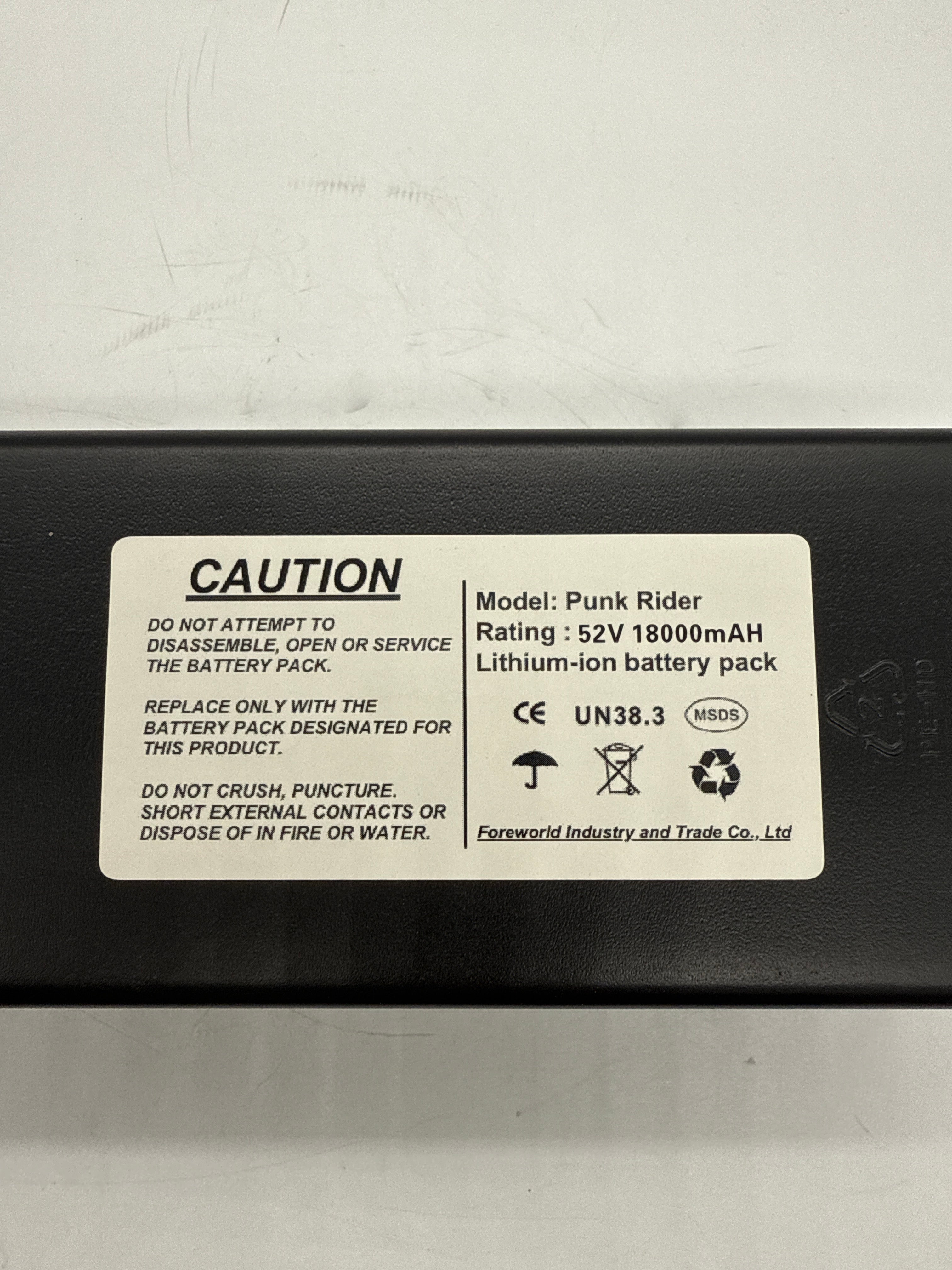 52V 18Ah Punk Rider PRO Electric Bike Battery - Long Range & High Performance for E-Bikes, Scooters & DIY Projects | Perfect for Commuting, Off-Road Adventures & Urban Riding