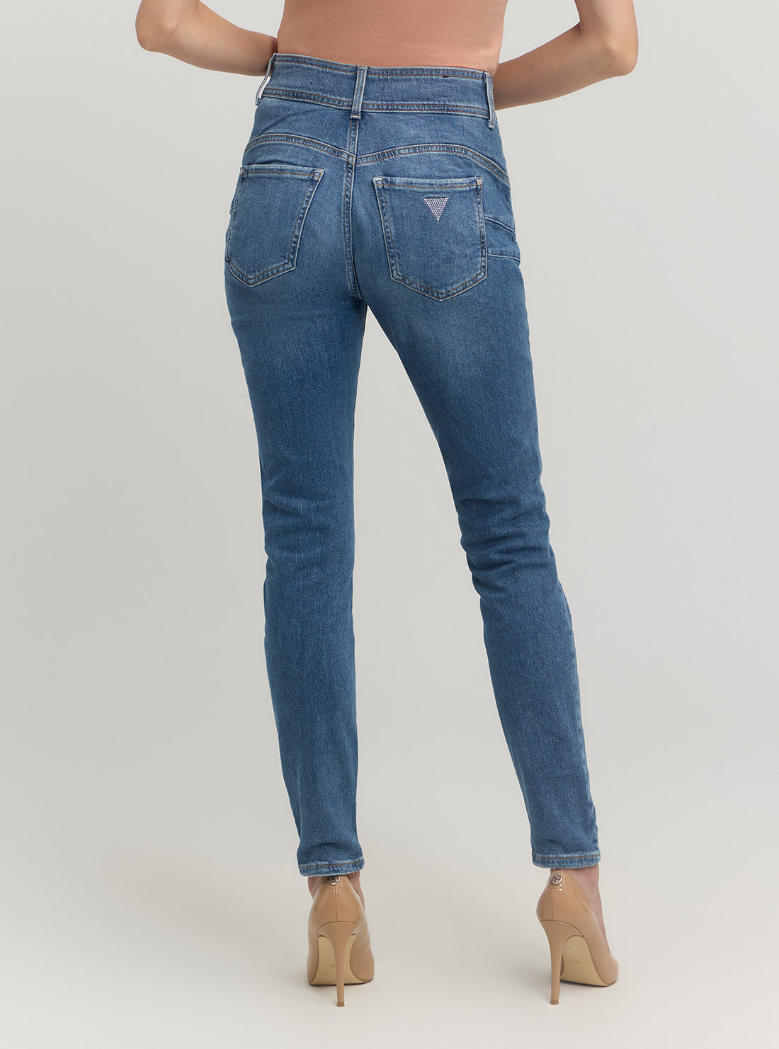 Best Blue Denim Shape Up High Rise Jeans for Women - Mid Wash Slimming Stretch Skinny Jeans - Perfect for Casual Wear, Office & Date Nights