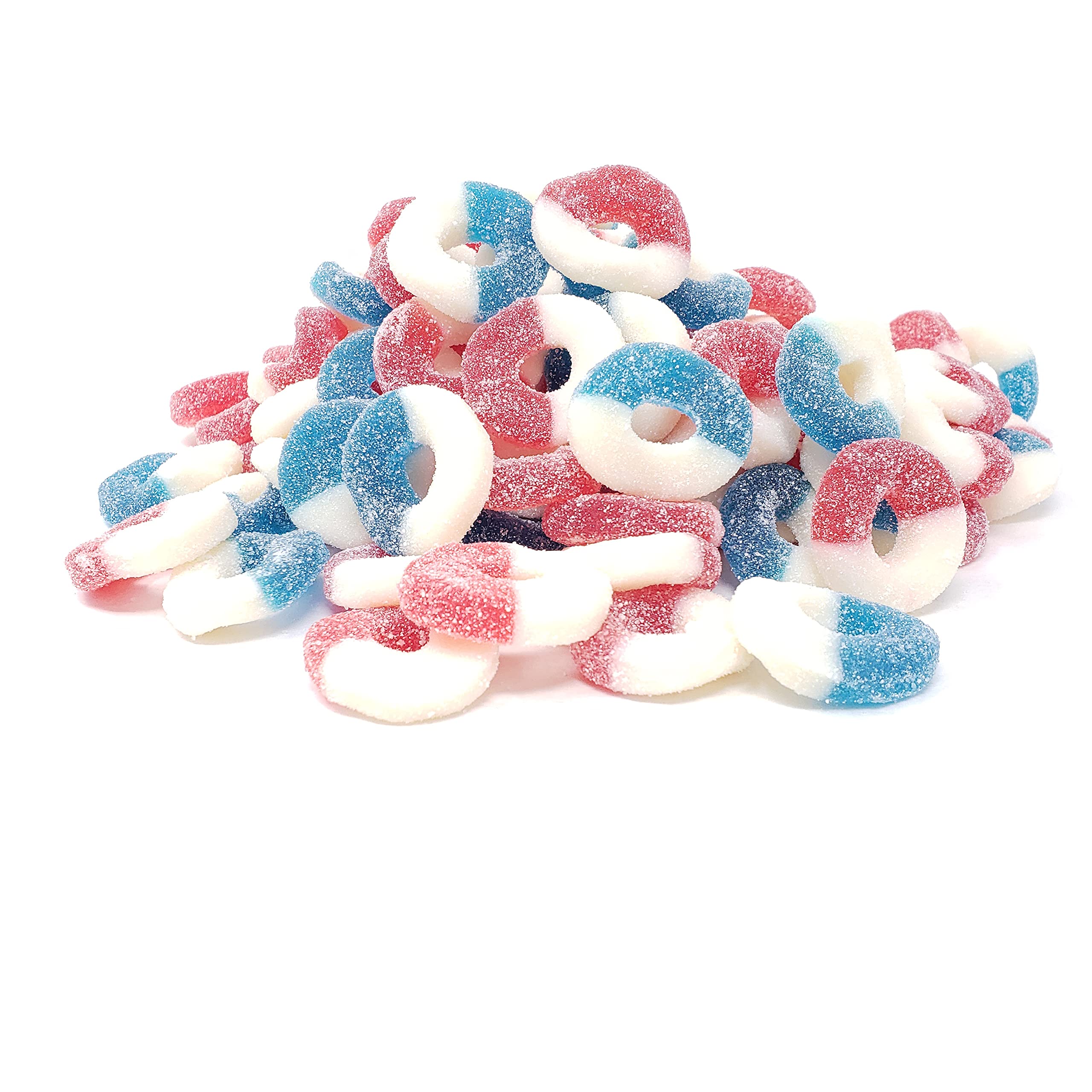 Red White & Blue Freedom Gummy Rings - Patriotic Candy Bulk 1 lb Bag - Perfect for 4th of July, Memorial Day & Independence Day Celebrations