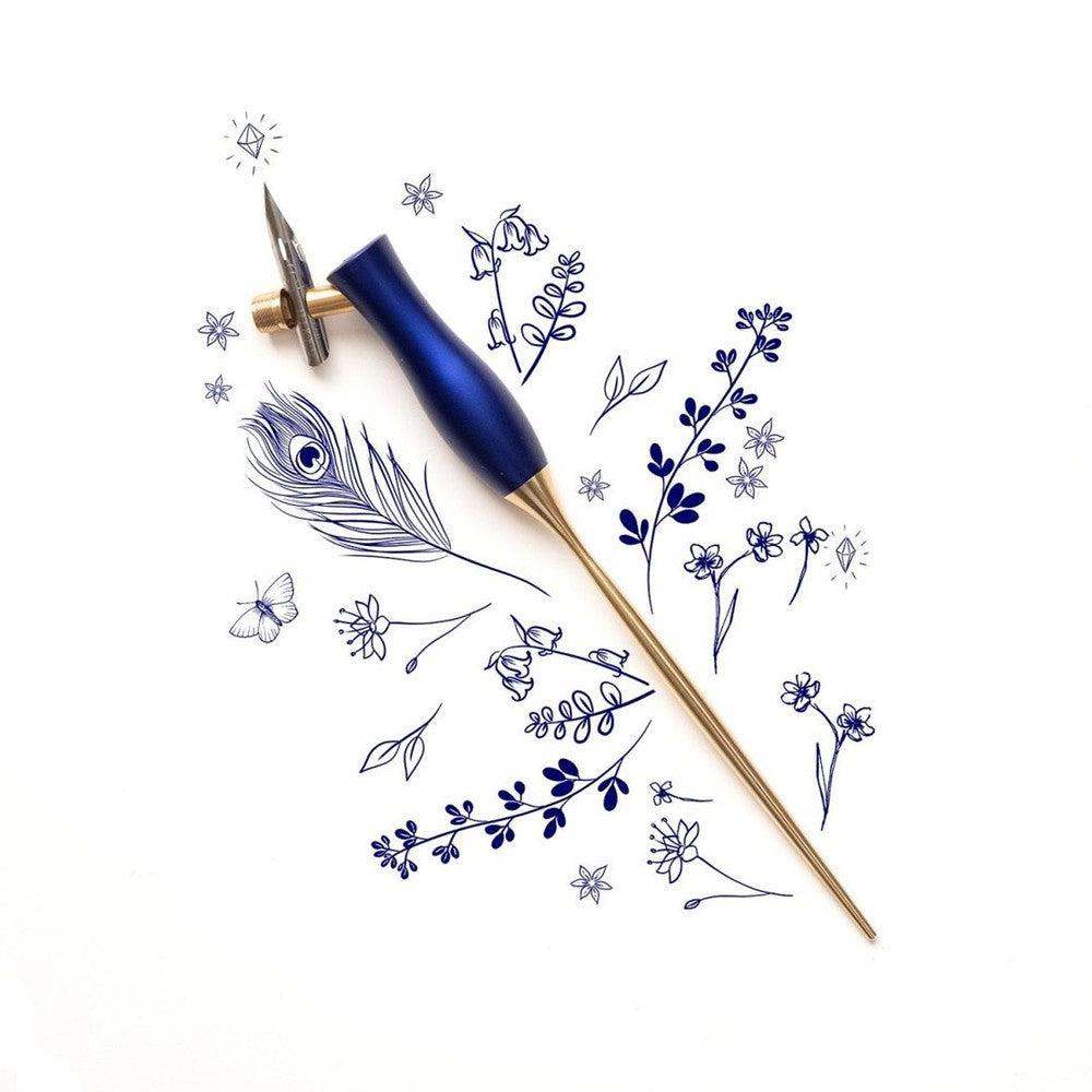 Tom's Studio Premium Wooden Calligraphy Nib Holder - Bloom Design for Dip Pen Writing, Perfect for Beginners & Professionals - Ideal for Wedding Invitations, Hand Lettering, Art Projects & DIY Crafts