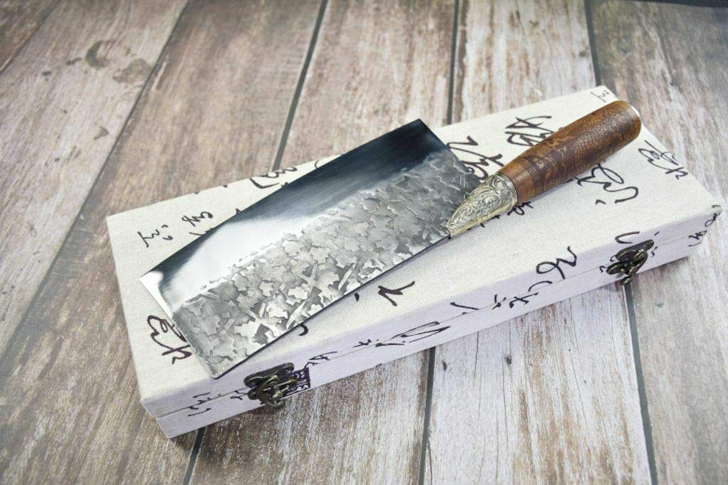 Premium Hand-Forged 6Cr13MOV Steel LongQuan Chef Knife - Professional Kitchen Knife with Razor Sharp Edge - Perfect for Slicing, Dicing, and Food Prep