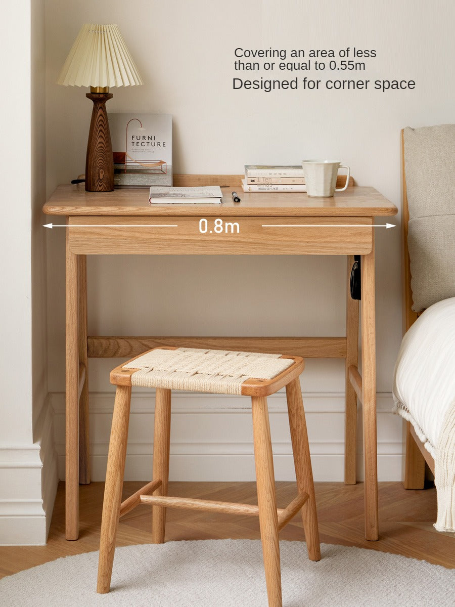 Solid Oak Wood Office Desk - Modern Console Table for Home & Office - Perfect for Workspaces, Living Rooms & Entryways
