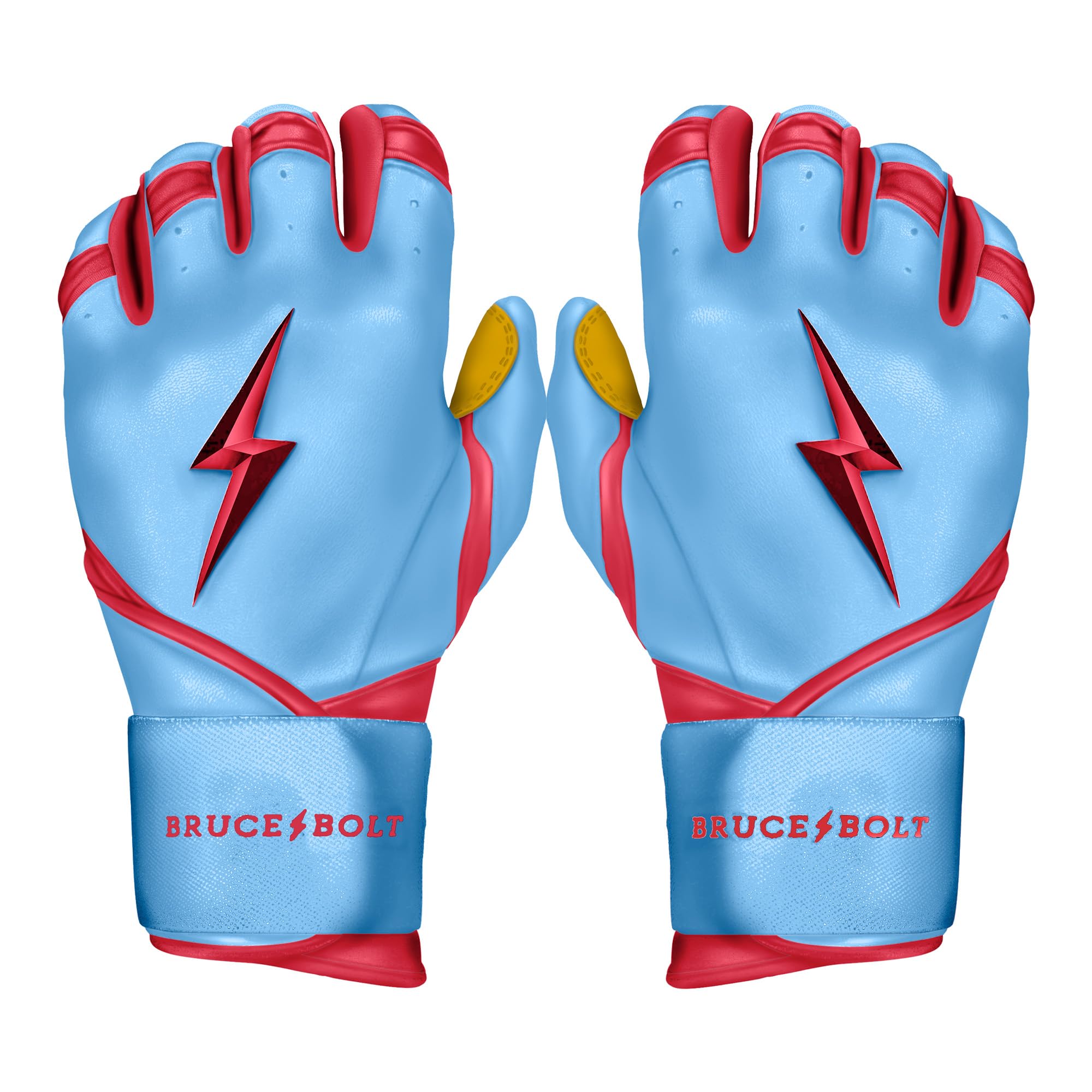 BRUCE BOLT Signature Series Long Cuff Batting Gloves - Premium Baseball & Softball Training Gloves for Hitting & Fielding - Perfect for Practice, Games & Tournaments