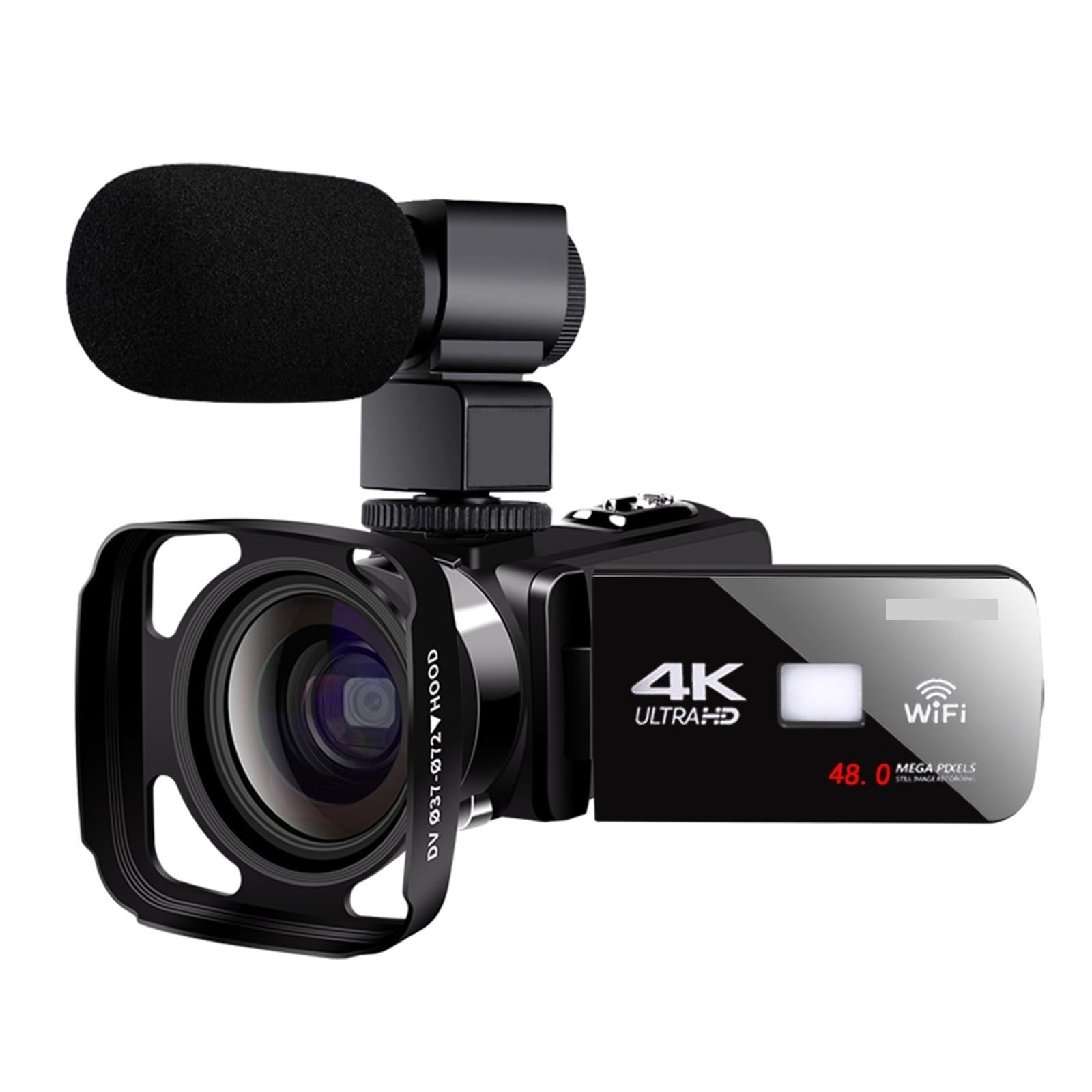 48MP WiFi Camcorder 4K Digital Vlog Camera with Night Vision & Infrared - Portable Outdoor Video Recorder for YouTube Live Streaming (Includes 16G SD Card) - Perfect for Travel Vlogging, Home Security Monitoring, and Nighttime Wildlife Recording