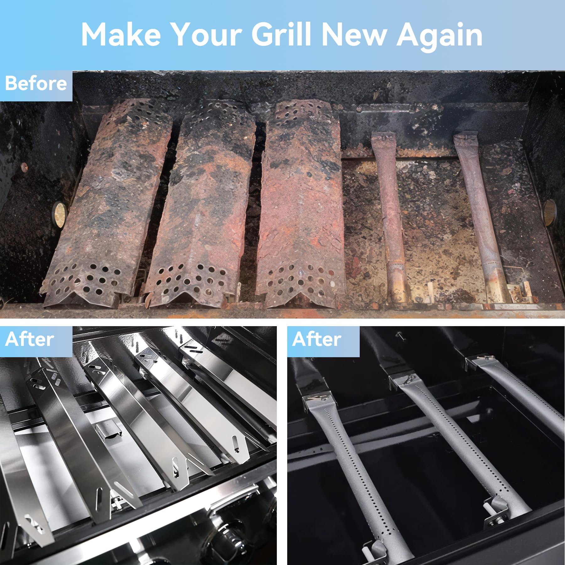 **Cuisinart GAS9556AS Grill Replacement Parts - Compatible with GAS9456AS, 2556, GAS2456AS, GAS2556AS, GAS1456ASO - Burner & Heat Plate for 3-in-1, 4 & 5 Burner Gas Grills - Perfect for Outdoor BBQ, Camping & Backyard Cooking**