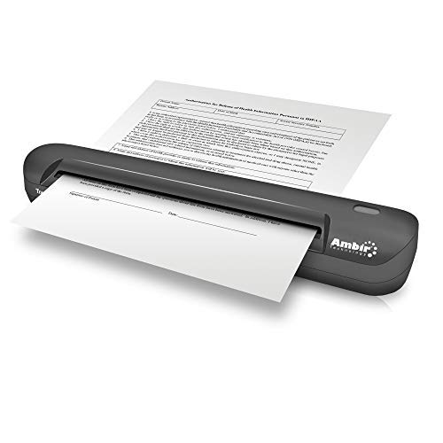 Ambir TravelScan Pro 600 Simplex Portable Document Scanner with Receipt Software - Perfect for Business Travel, Office Use & Digital Receipt Management