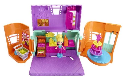 Polly Pocket Pollyville Grocery Store Playset - Interactive Toy for Kids Ages 4+ | Pretend Play Supermarket with Mini Doll & Accessories | Perfect for Imaginative Play & Storytelling