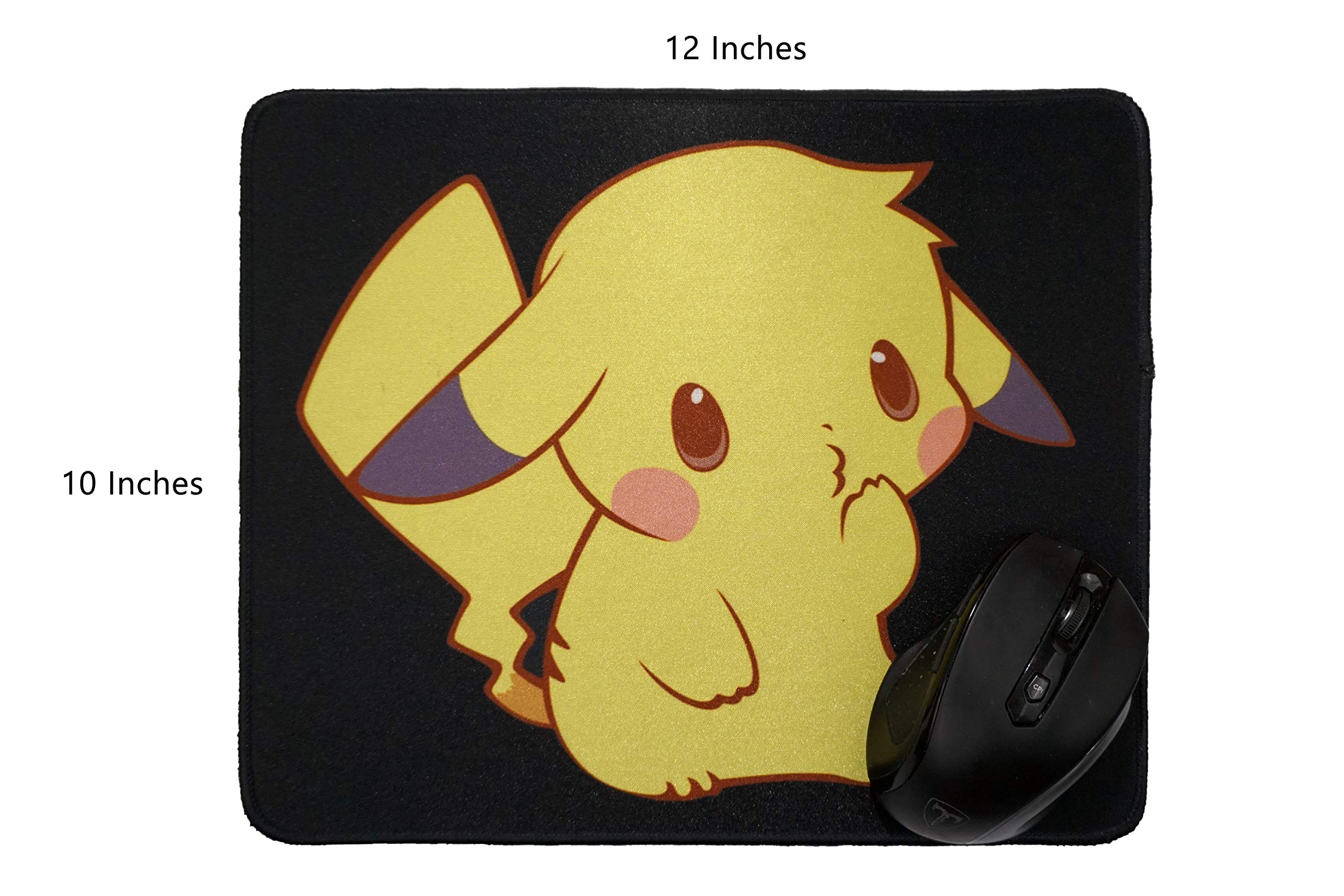 Anime Pikachu Mouse Pad - Non-Slip Rubber Base, HD Print 12x10 Inch Gaming & Office Desk Mat - Perfect for PC, Laptop & Computer Workstations