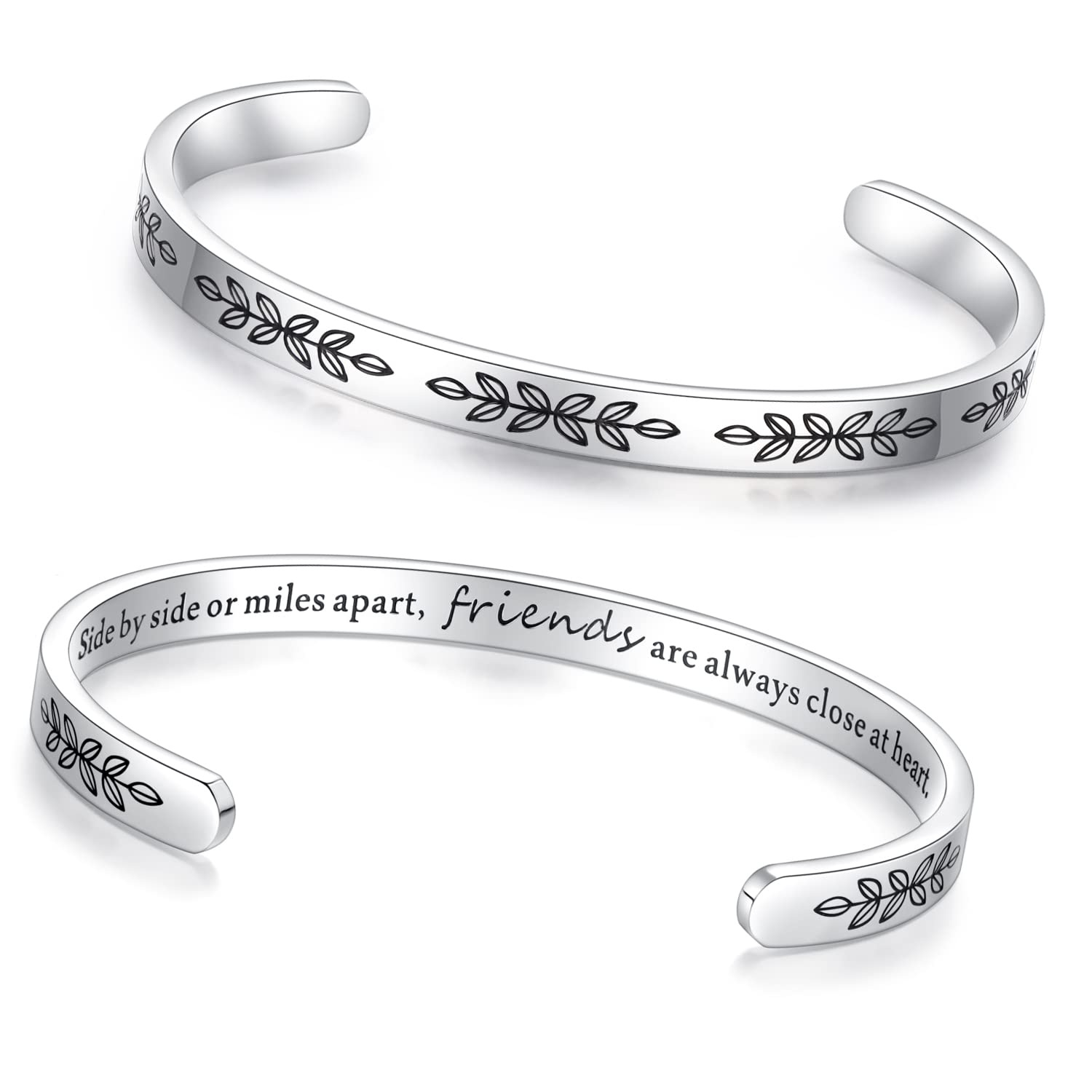 TONY & SANDY Personalized Cuff Bracelets for Women & Girls - Best Friend Sister Mom Daughter Gift - Engravable Birthday Mother's Day Christmas Jewelry - Perfect for Everyday Wear, Special Occasions & Gifting