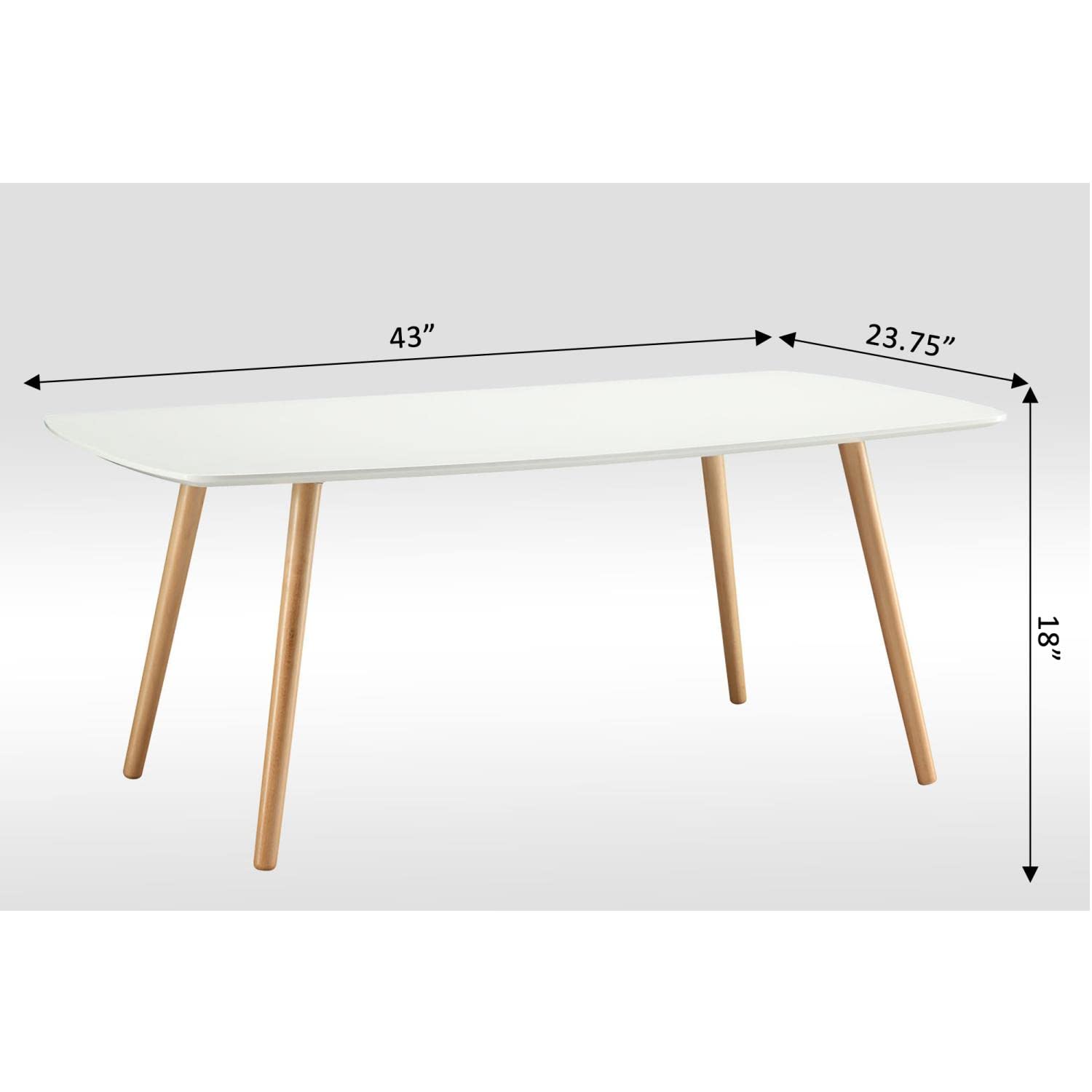 Convenience Concepts Oslo Coffee Table - Modern White Living Room Furniture for Small Spaces | Perfect for Apartments, Studios & Cozy Homes