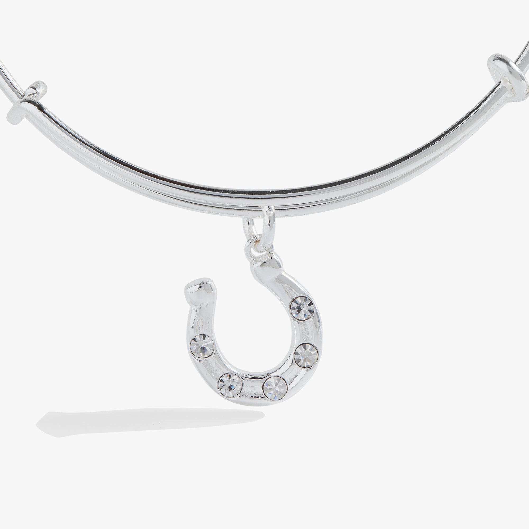 Lucky Horseshoe Charm Bangle Bracelet for Women - Elegant Silver Jewelry for Good Fortune & Protection | Perfect for Gifts, Parties & Everyday Wear