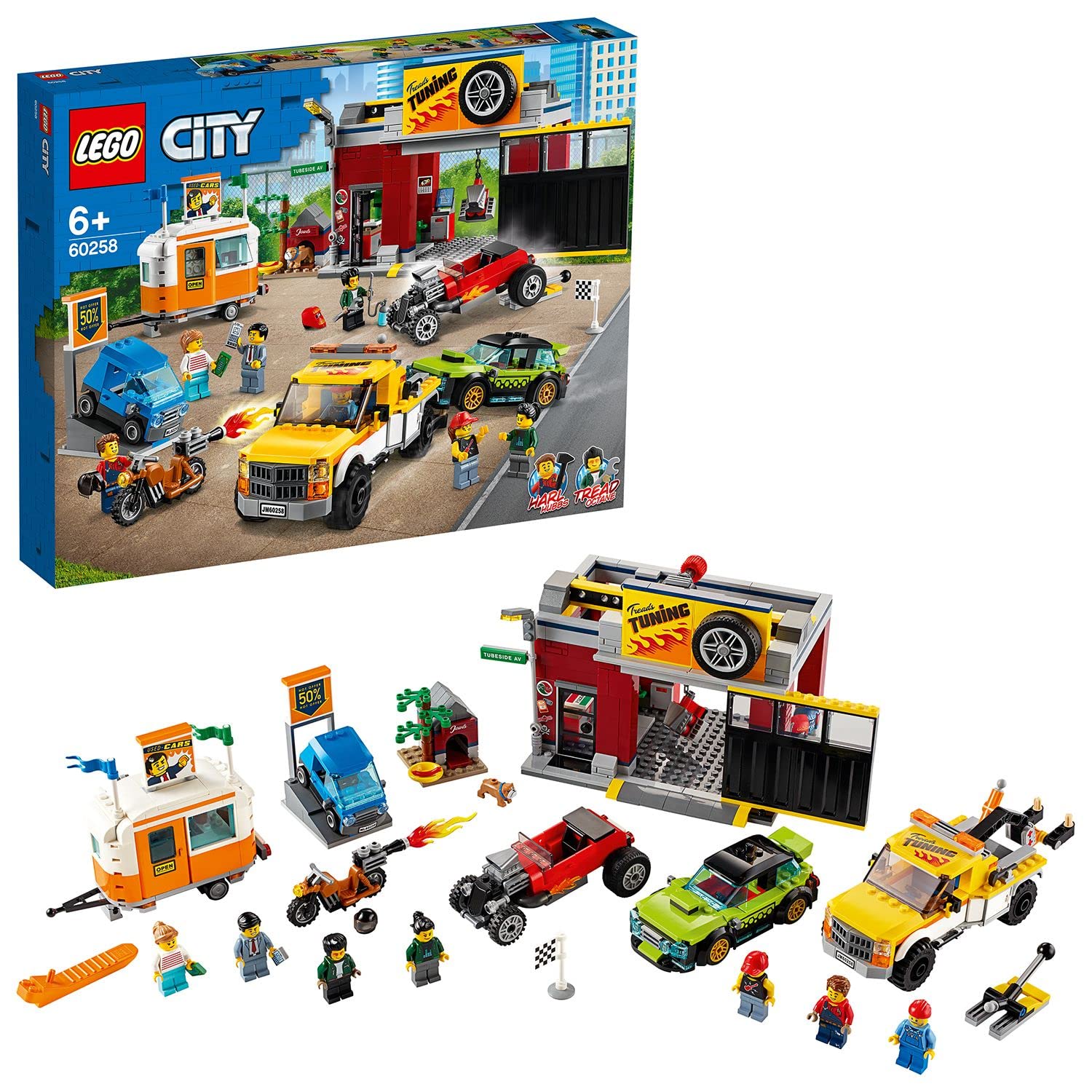 LEGO 60258 City Nitro Wheels Tuning Workshop Toy Car Building Set for Kids - Creative Play & STEM Learning for Boys & Girls Ages 6+ | Perfect for Birthday Gifts & Car Lovers