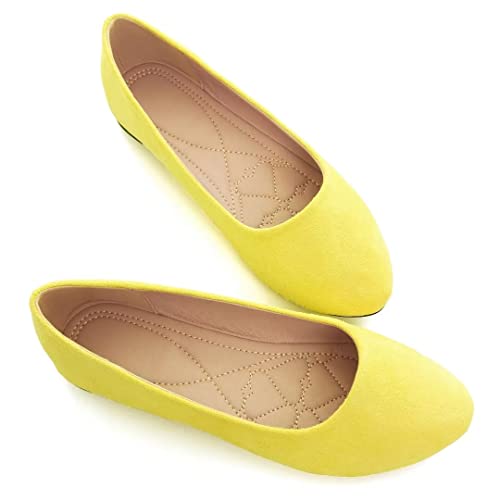 Stunning Women's Cute Slip-On Ballet Flats - Soft Comfortable Classic Pointed Toe Shoes for Work, Office & Casual Wear