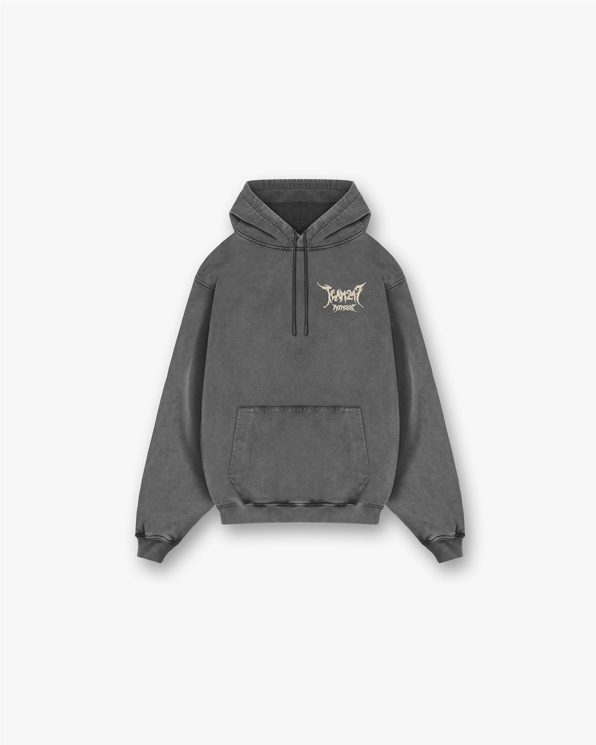Team 247 X END Oversized Hoodie - Washed Grey | Streetwear Unisex Pullover for Men & Women | Perfect for Casual Wear, Gym & Outdoor Activities