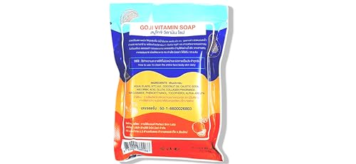 HANI PO™ PSL Goji Vitamin Soap - 10 Pack (80g Each) for Skin Whitening & Brightening | Natural & Organic Skincare from Thailand | Perfect for Daily Face & Body Cleansing, Acne Treatment & Glowing Skin