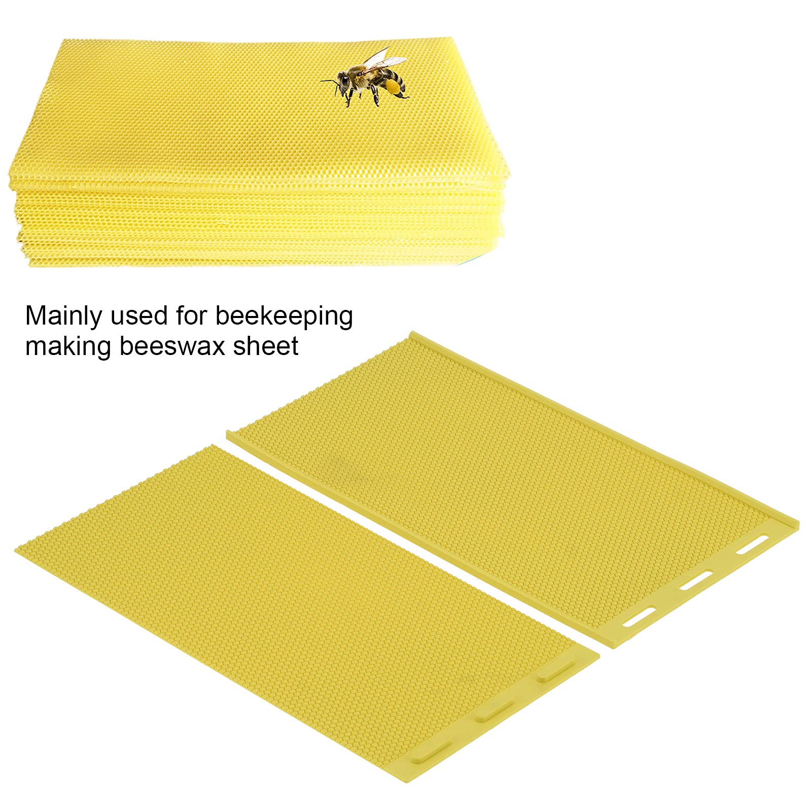 Luqeeg Beeswax Sheets for Candle Making - 2Pcs Silicone Press DIY Embosser Machine with Embossing Tools - Natural Yellow Beekeeping Accessories for Honeycomb Foundation & Candle Crafting