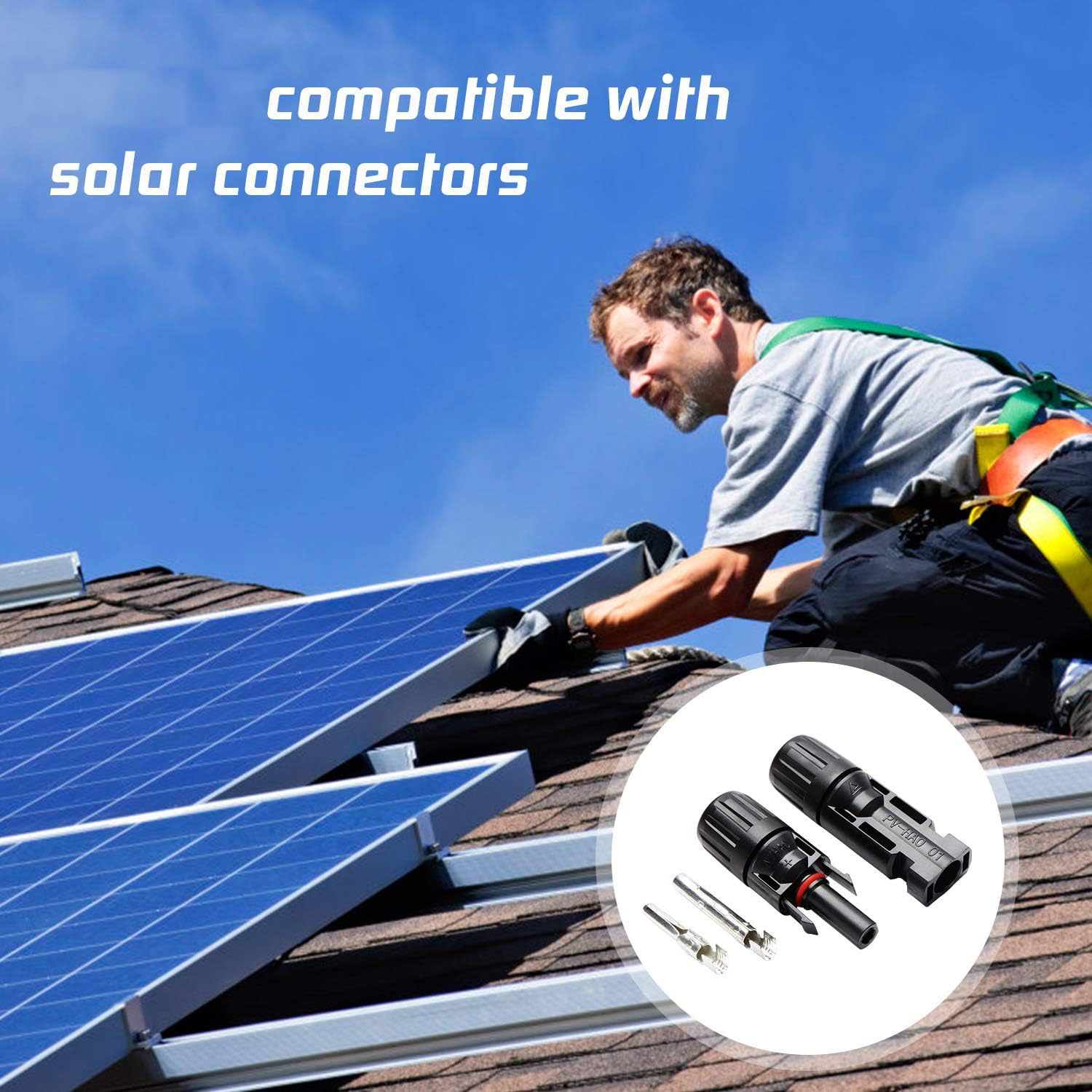 50 Pairs Solar Connectors - IP67 Waterproof Male & Female MC4 Connectors for Solar Panels, RV, Boat & Off-Grid Systems